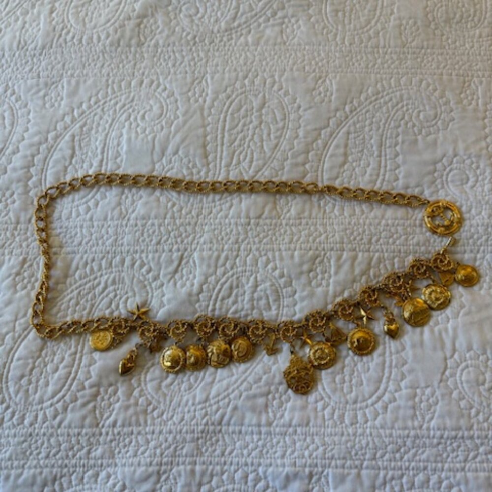 st.john gold medallions nautical chain belt